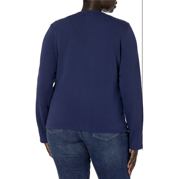 The Drop Caralyn Moto Long Sleeve Zip Up Jacket Navy Size XXS NWT - Picture 7 of 8